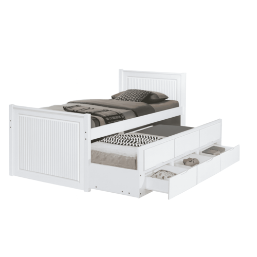 SN 5052 SB SINGLE BED WITH TRUNDLE-WHITE